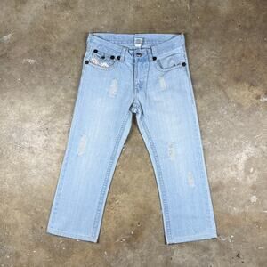 True Religion Billy Jeans Men’s 34 Light Wash USA Distressed Denim Vintage Y2K